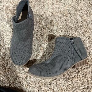 Gray Suede Ankle Boots